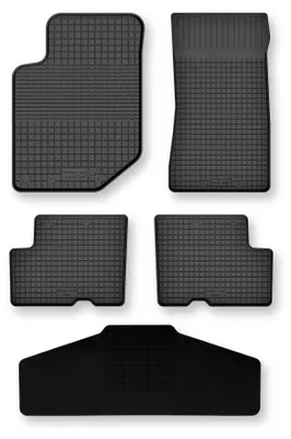Produktbild von Gummi-Fußmatten mit Tunnelmatte für Renault Espace VI E-Tech HEV ab 2023 – 5-tlg, Schwarz, modellangepasst – Wielganizator Semi-Universal