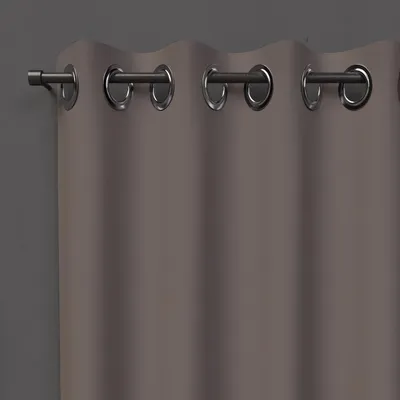 Verdunkelungsvorhang mit Ösen, 135x250 cm, Polyester, Braun