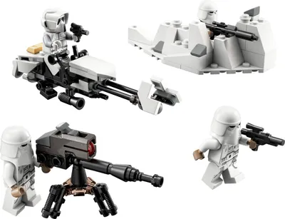 Zdjęcie produktu dla LEGO 75320 Star Wars Zestaw bitewny ze śnieżnym szturmowcem z 4 figurkami, bronią i saniami odrzutowymi, zabawka konstrukcyjna dla dzieci w wieku od 6 lat