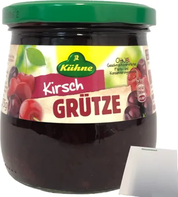 Produktbild von Kühne Rote Kirsch Grütze 1er Pack (1x375g Glas) + usy Block