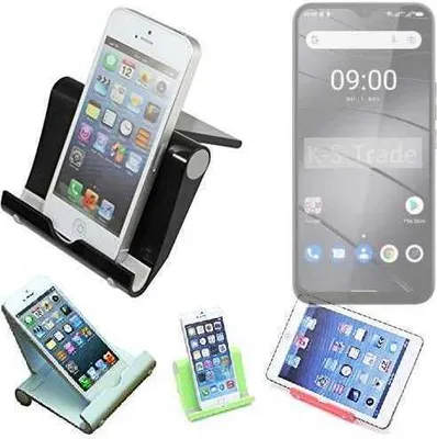 Produktbild von K-S-Trade Handy-Ständer kompatibel mit Gigaset GS5 faltbarer Tischständer Smartphone Tablet Halterung Reise
