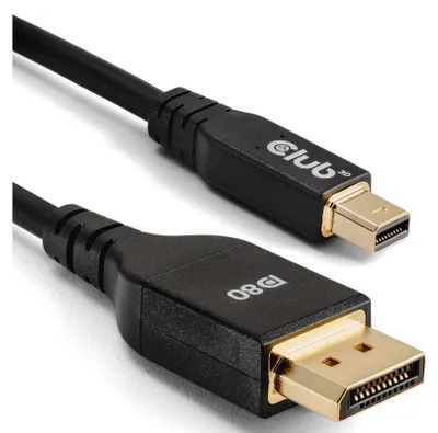Produktbild von CLUB3D Mini DisplayPort™ to DisplayPort™ Bi-Directional VESA DP80 Certified Cable M/M 1m/3.28ft