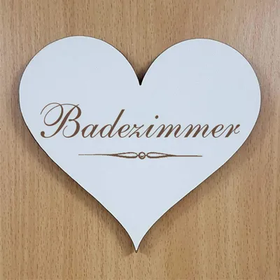 Herzförmiges Badschild, 13x12 cm, selbstklebend