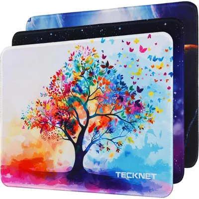 Immagine prodotto di Set di 3 tappetini per mouse, dimensioni 270 x 210 mm, impermeabili, ideali per il gaming, antiscivolo, base in gomma, superficie liscia, colori assortiti