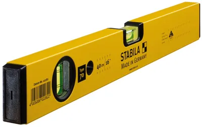 Produktbild von STABILA Wasserwaage Type 70, 40 cm, leichtes Alu-Profil, 1 Horizontal-Libelle, 1 Vertikal-Libelle, Germany