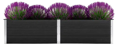 Produktbild von Anzuchttisch für aromatische Pflanzen im Hausgarten, Gartenbeet aus WPC, Grau, 250 x 100 x 54 cm