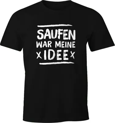 Produktbild von Herren T-Shirt Saufen war meine Idee Spruch lustig Fun-Shirt Moonworks® schwarz 3XL