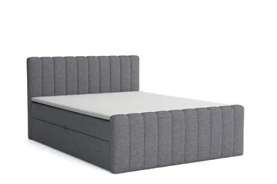 Produktbild von MR GROUP Boxspringbett mit Bettkasten ASTI, 160x200, hellgrau, H3 geflechtes Stoff Polsterbett mit Matratze, Topper Doppelbett Bett für Schlafzimmer