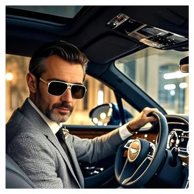 Produktbild von Herren Sonnenbrille mit Metallrahmen und UV400 Schutz