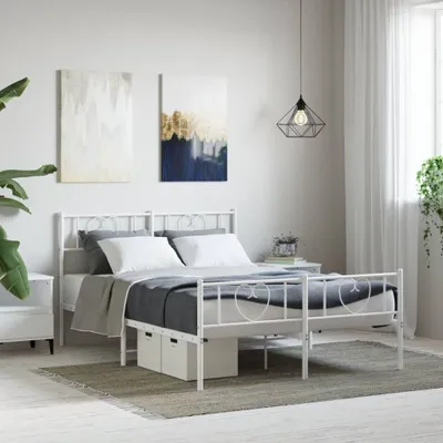 Produktbild von Cloris Designermöbel Bettgestell mit Kopf- und Fußteil Metall Weiß 140x200 cm 2024 Neu