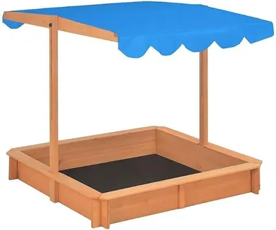 Imagen del producto de Caja de arena con techo ajustable, fabricada en madera de pino