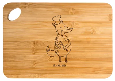 Produktbild von Mr. & Mrs. Panda jausenbrett Fuchs Koch - Transparent - Geschenk, Hungrig, Schneidebrett, Frühstücksbrettchen, Chefkoch, Spruch Lustig, Bäcker, Frühstücksbrett, Holzbrett