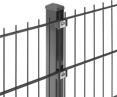 Produktbild von 90 m | Doppelstabmattenzaun Set DV6/5/6 mit Dübelplatte | 1630 mm | Anthrazit RAL 7016 | Gartenzaun Zaun | Camas Sorglos-Paket 003