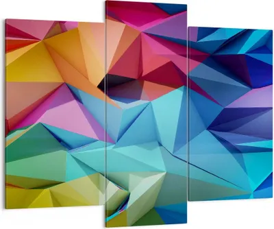 Produktbild von Bild auf Leinwand - Leinwandbild - Formen futuristisch geometrisch - 130x100cm - Wand Bild - Wanddeko - Leinwanddruck - Bilder - Kunstdruck - Leinwand bilder - Wandkunst - CB130x100-3027
