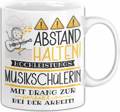 Produktbild von Musikschülerin Tasse Geschenk Lustig Abstand Halten Hochleistungs-Musikschülerin Mit Drang Zur Perfektion Bei Der Arbeit (Weiß)