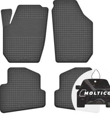 Image de Tapis en caoutchouc avec bordure Tapis de voiture en caoutchouc Tapis de voiture ajusté 4 pièces - convient à la Seat Ibiza IV 2008-2017