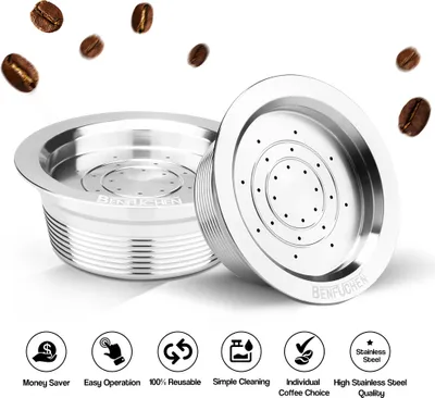 Obrázok produktu pre Opakovane použiteľné kávové kapsule z nehrdzavejúcej ocele Opakovane použiteľný filter na kávové kapsule Kompatibilný s LAVAZZA A MODO MIO JOLIE LAVAZZA A MODO MIO ESPRIA