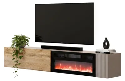 Image de Sindia - Meuble TV, 200x30x31h cm Beige, Modulable