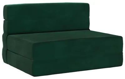 Image de Canapé-lit pliant vidaXL, vert foncé, 70 x 72 x 60 cm, tissu