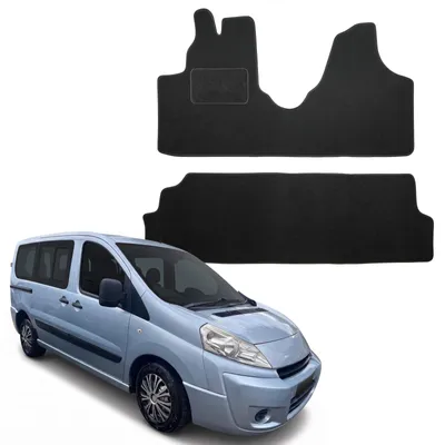 Image de Tapis De Sol Noir Velours Pour Peugeot Expert 2 2007-2016 2pcs, Ajustement précis, Base Antidérapante, Renforcée dans la Zone de la Pédale
