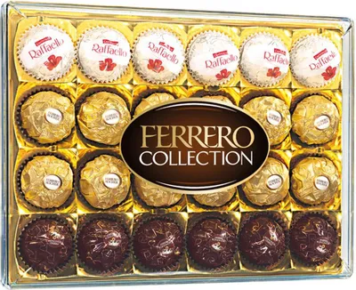 A box of assorted Ferrero chocolates.