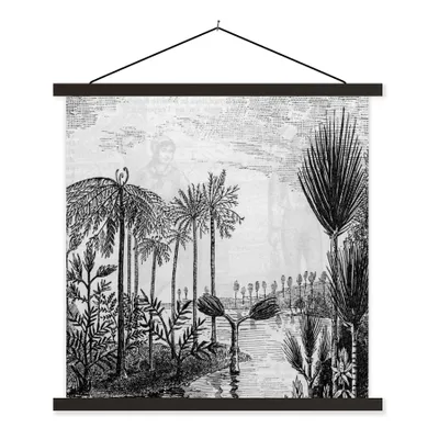 Produktbild von MuchoWow® Textilposter Gestaltung - Bäume - Wasser - Natur 60x60 cm mit schwarzem Rahmen - Posteraufhänger