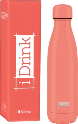 Image de Bouteille thermos 500 ml en acier inoxydable rouge corail