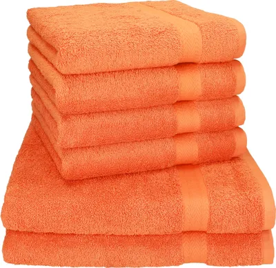 Produktbild von Betz 6-tlg. Handtuch-Set PREMIUM - 2 Liegetücher 4 Handtücher 100% Baumwolle  Farbe: orange