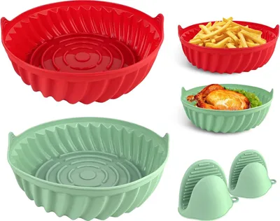 Obrázek produktu pro 2x silikonová forma do horkovzdušné fritézy a mikrovlnné trouby + nožičky, 16,5 cm