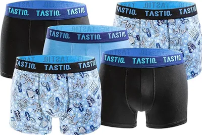 Produktbild von TASTIQ PREMIUM - 5 Stück Herren Boxershorts Baumwolle Blau Schwarz