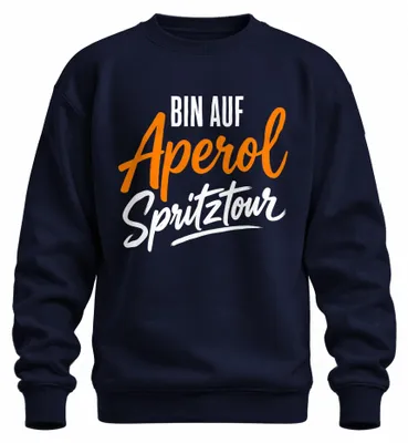 Productafbeelding van Aperol Spritz zomerfeest cocktail drank sweatshirt trui, marineblauw, maat L
