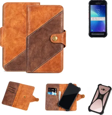 Produktbild von K-S-Trade Handyhülle Schutzhülle Bookstyle Case Wallet-Case kompatibel mit Samsung Galaxy XCover FieldPro Cover Klapphülle Kantenschutz Smartphone