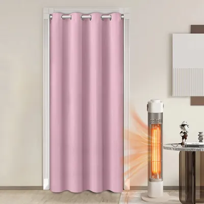 Produktbild von Türvorhang Blickdicht Kälteschutz Verdunkelung Vorhang mit Ösen Raumteiler-Vorhänge für Schlafzimmer Wohnzimmer, Rosa, B132xH244cm