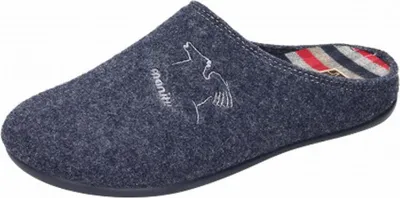 Produktbild von MANITU HOME Herren Hausschuhe Pantoffel grau/blau 220247/8 Gr.40-46 EUR 40 blau