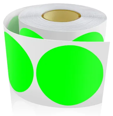 Produktbild von 500 runde Aufkleber – fluoreszierend grün zur Farbcodierung