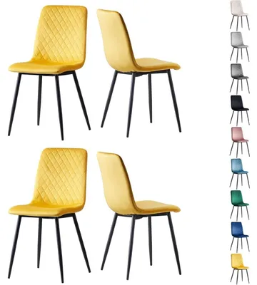 Produktbild von Esszimmerstuhl - Designstuhl - Stuhl - Metallstuhl - Lexi-Stuhl - Set mit 4 Stück - Ergonomischer Komfort