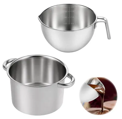 Wasserbad-Schmelztopf 2,6 l + 2 l, Edelstahl, mit Griff