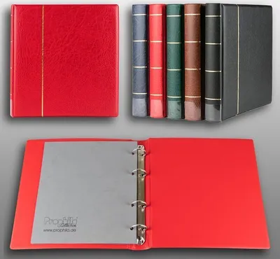 Produktbild von Prophila Collection Album A5 Standard-Ringbinder für Münzen Banknoten Postkarten ETB (rot)
