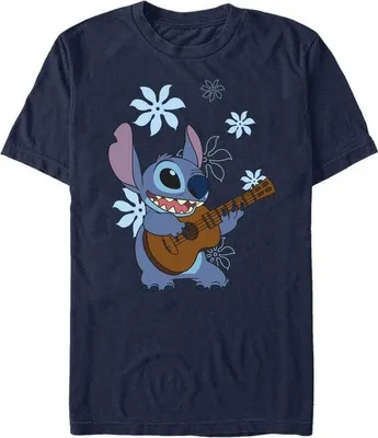Produktbild von Lilo & Stitch T-Shirt Damen Stitch Flowers blau L