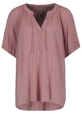 Produktbild von Luftige Viskosebluse mit V-Ausschnitt und Kurzarm | M