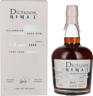 Image de Dictador RIMA 1 20 Years Old PORT CASK Vintage 2002 44% Vol. 0,7l en boîte cadeau