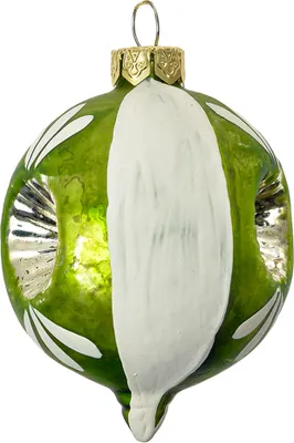 Produktbild von Clayre & Eef Weihnachtskugel Ø 5x7 cm Grün Weiß Glas