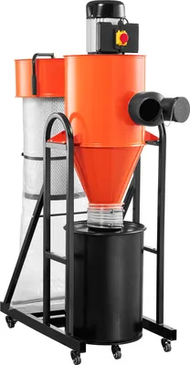 Immagine prodotto di Sistema di aspirazione VEVOR, depolveratore, separatore a ciclone, depolveratore da 1,5 HP con sacco di raccolta polveri da 47,32 L e supporto, separazione a ciclone intelligente, sistema di raccolta polveri per la lavorazione del legno