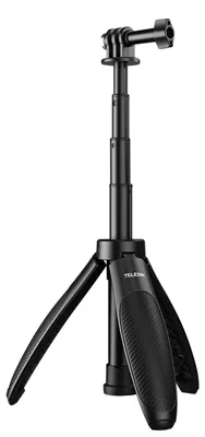 Zdjęcie produktu dla TELESIN S1-MNP-01 Kamera sportowa z kijkiem do selfie i statywem ze stopu aluminium, maks. wysokość 40 cm/15,7 cala, zamiennik dla GoPro 13/12/11/10/9 – vlogi i transmisje na żywo