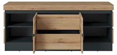 Produktbild von Wohnprogramm Corte - Lowboard Evoke Eiche & Kosmos Grau - Breite ca. 161 cm