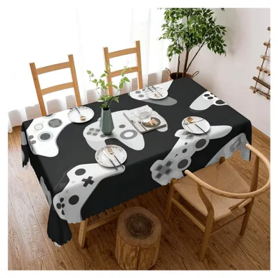 Produktbild von Rechteckige Tischdecke, waschbar, mit Spielsteuermuster, ideal für Partys, Picknicks und Abendessen