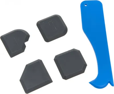 Immagine prodotto di Set rimuovi silicone e lisciatore fughe – kit attrezzi sigillante con raschietto e spatola – set di 5 spatole, strumenti per applicare e rimuovere silicone per bagno cucina e piastrelle