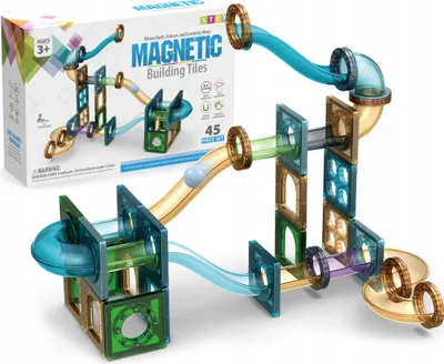 Zdjęcie produktu dla Klocki Magnetyczne Panele 45 El Zestaw Tor Kulkowy