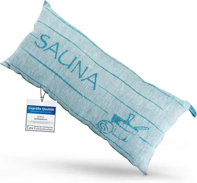Immagine prodotto di Cuscino per sauna, 45 x 22 cm, in lino/cotone, ideale per il benessere