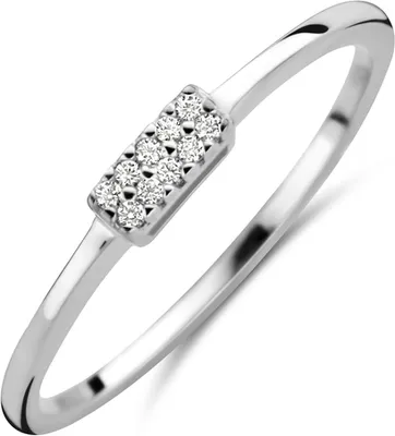 Produktbild von Neu Bling 9NB-0705-56 Silber Ring - Frauen - Zirkonia Steine - Rechteck - 6 x 2,5 mm - Größe 56 - Rhodium - Silber